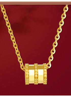 越女南沙金小蛮腰吊坠项黄铜GJ-113镀金士时夕尚锁骨链吊坠七链节