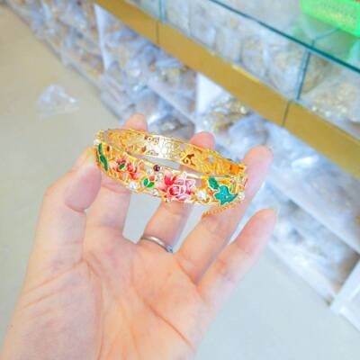 古法烧蓝国首色天香手镯手南沙23.4.21.金女款环铜镀金饰网红同越