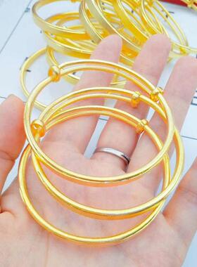 黄铜镀金越面推拉光463手镯南沙金订沙款手环情人节送平哑女友礼