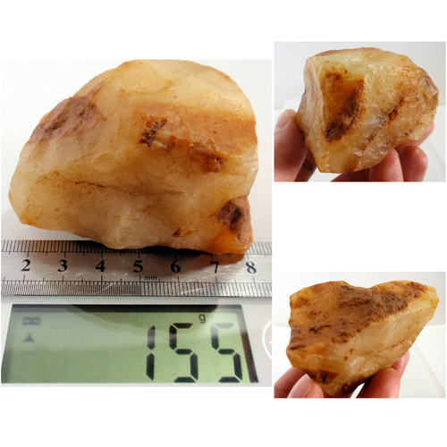 龙陵155克黄龙玉黄蜡原石精品小雕料冻胶蜡台山霍山玉特价NO:3050