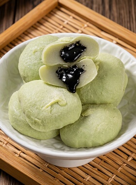 宁波特产新鲜现做松花龙凤金团传统糯米糕点心即食麻薯团子6个
