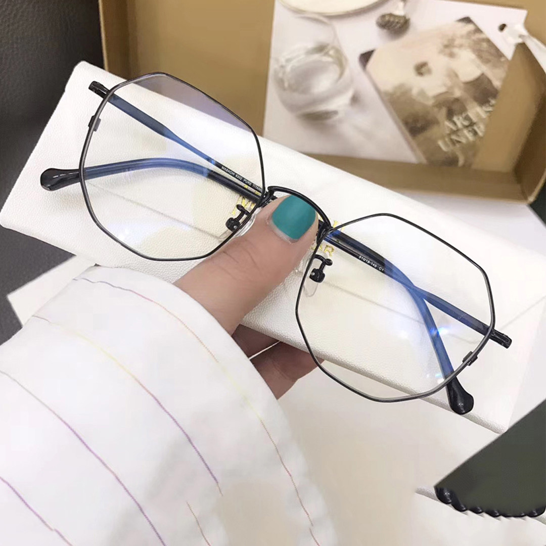 MASACHI眼睛玛沙琪超轻复古不规则多边形近视架防蓝光眼镜框6302