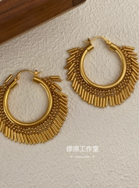 波西米亚风格民族大太阳耳圈夸张度假海滩耳环耳扣
