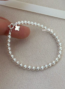 极强光天然淡水小珍珠手链轻奢小众设计感高级气质百搭手串礼物