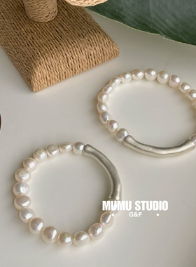 淡水珍珠手链足银巴洛克情侣