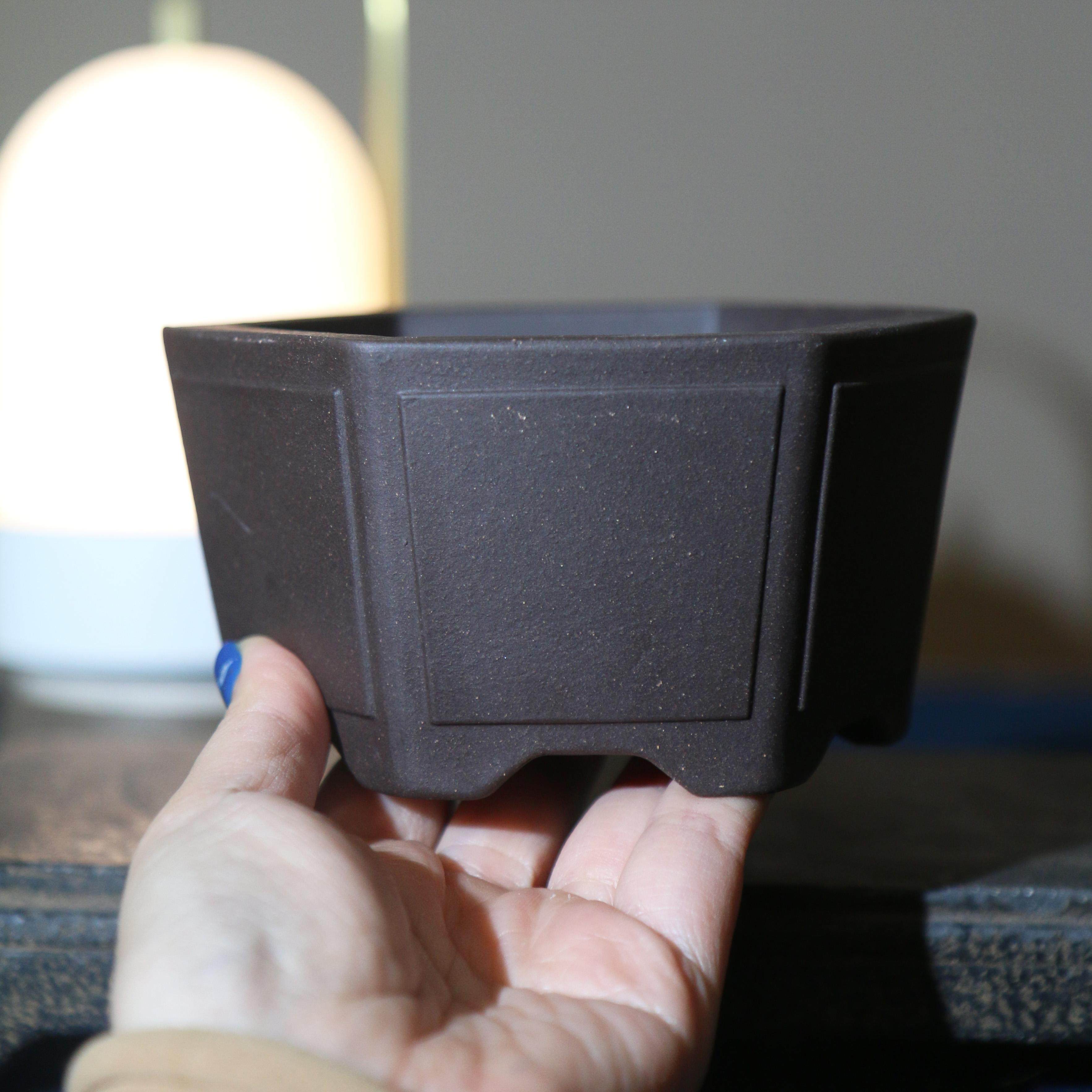 紫砂花盆六方盆景花盆手工盆六角多肉小盆微型盆桌面盆栽菖蒲盆