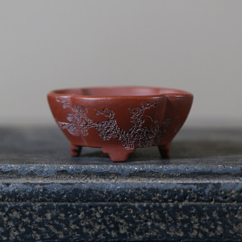 紫砂花盆微型迷你小海棠拇指盆