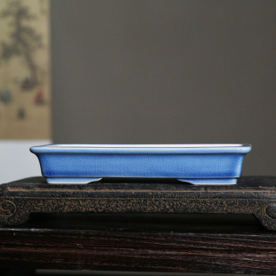 紫砂花盆陶瓷盆景盆长方形小盆觅陶乡窄盆浅盆马槽盆桌面盆栽无孔