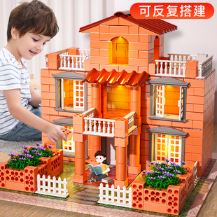 盖房子砌墙儿童玩具diy手工屋小小泥瓦匠搭建水泥砌砖头筑房迷你3