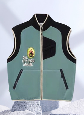 李宁年秋冬季新款男悟行都市户外摇粒绒宽松无袖马甲 AMDR075