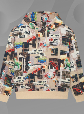 正品李宁X玩具总动员联名系列男子运动休闲连帽卫衣AWDS577