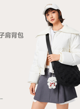 李宁正品运动生活系列女子简约便携收纳休闲单肩斜挎包ABDU382