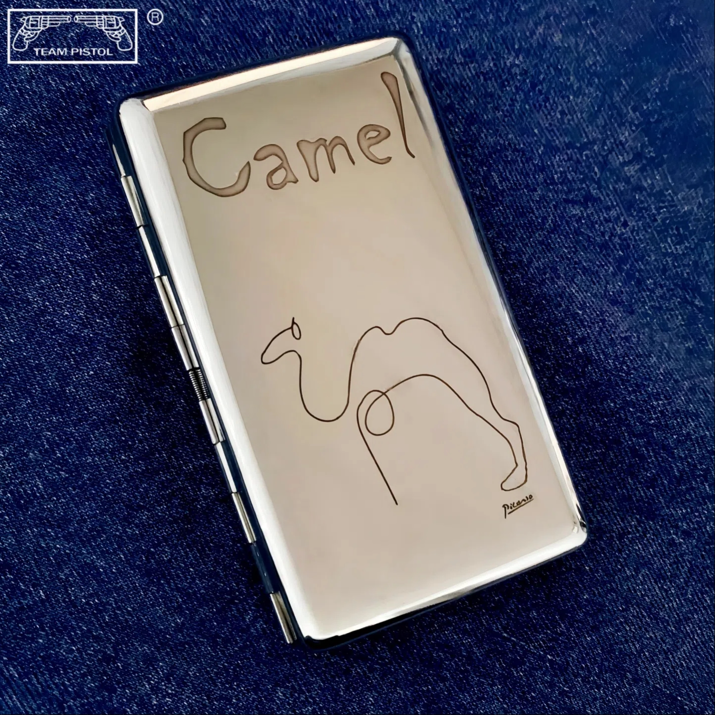 双枪细支烟盒20支细烟烟盒 粗细两用烟盒 白铜烟盒 精雕绅士烟盒