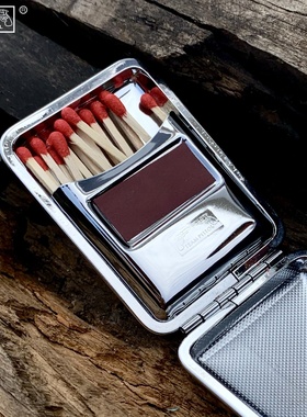 【铜化】双枪老式金属火柴盒复古怀旧绅士可折叠收纳盒纪念礼物