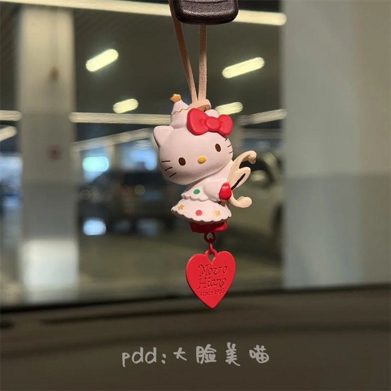 可爱kitty汽车挂件女车载后视镜挂饰钥匙扣少女心装饰高颜值车挂