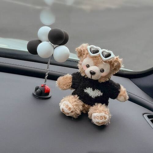 车内饰品摆件雪莉玫达菲汽车中控台装饰用品车载可爱公仔玩偶情侣