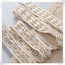 可穿絲帶lolita手工材料 寬3cm雙邊白金線水溶刺繡蕾絲花邊輔料