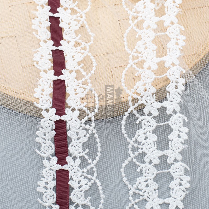 MAMASA可穿丝带涤纶水溶花边