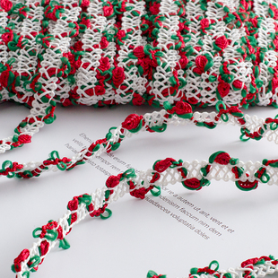 宽2.2cm彩色扭纹骨线花边 玫瑰蕾丝织带辅料 DIY手工服装