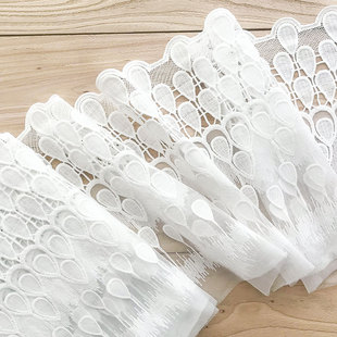 宽29cm加厚孔雀水溶网纱蕾丝花边 牛奶丝婚纱服装裙子DIY娃娃材料