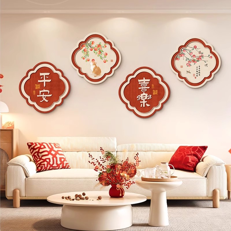 客厅植物花卉玄关背景墙喷绘装饰