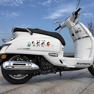 适用春风150AURA摩托车马里奥反光贴纸蜡笔小新改装配件防水拉花