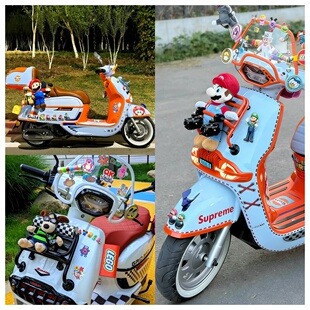 适用23-25款维多利亚150si/250si车尾马里奥挂件改装车头公仔配件