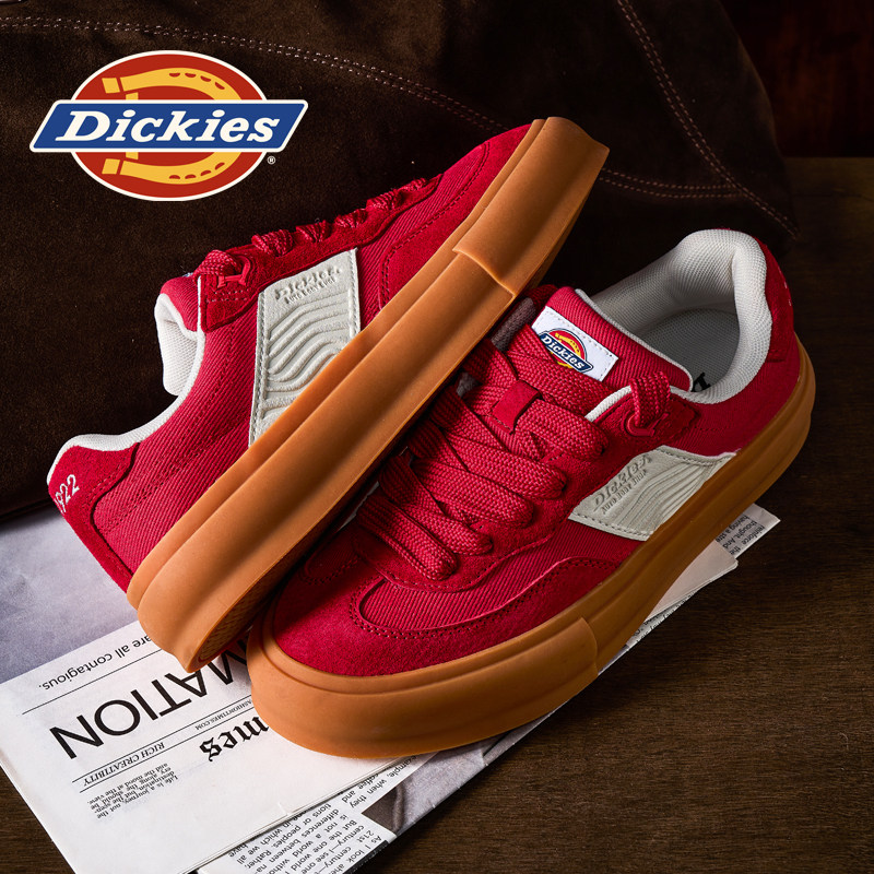 Dickies红色德训鞋男款2026新款本命年男鞋冬季鞋子休闲鞋板鞋男,流行男鞋,休闲板鞋,淘宝优惠券,粉丝福利购,淘宝优惠卷
