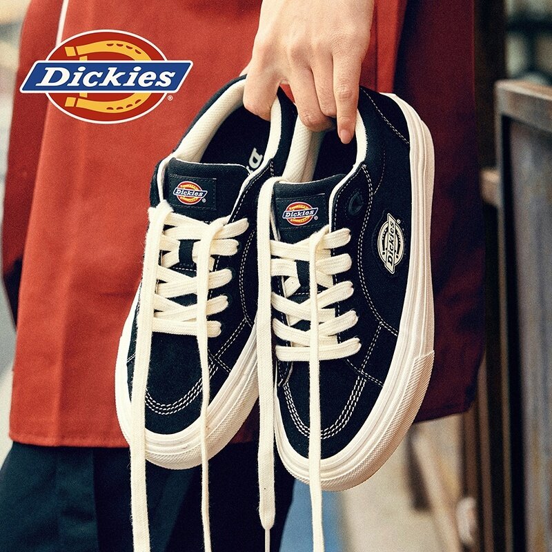 Dickies黑白情侣帆布鞋男款2026新款夏季男鞋低帮鞋子休闲板鞋女