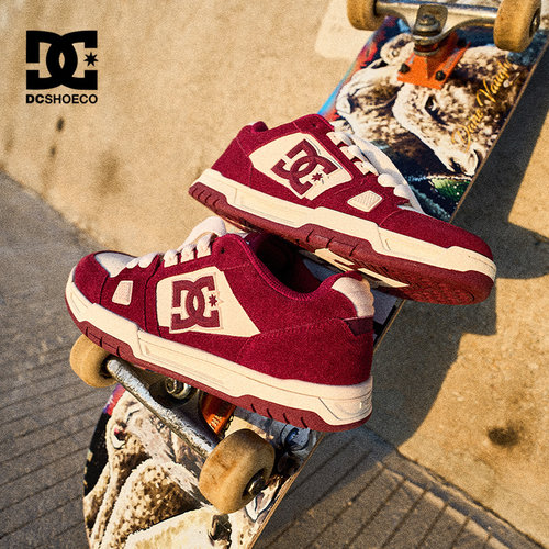DC SHOES红色板鞋男款2025新款冬季鞋子潮本命年男鞋休闲面包鞋男