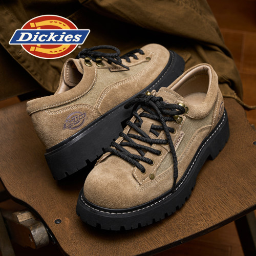 Dickies工装鞋男款2025新款冬季低帮马丁靴翻毛皮鞋男士休闲男鞋