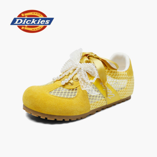 女2025新款 蝴蝶结配裙单鞋 秋季 秋冬网面鞋 女鞋 Dickies芭蕾德训鞋