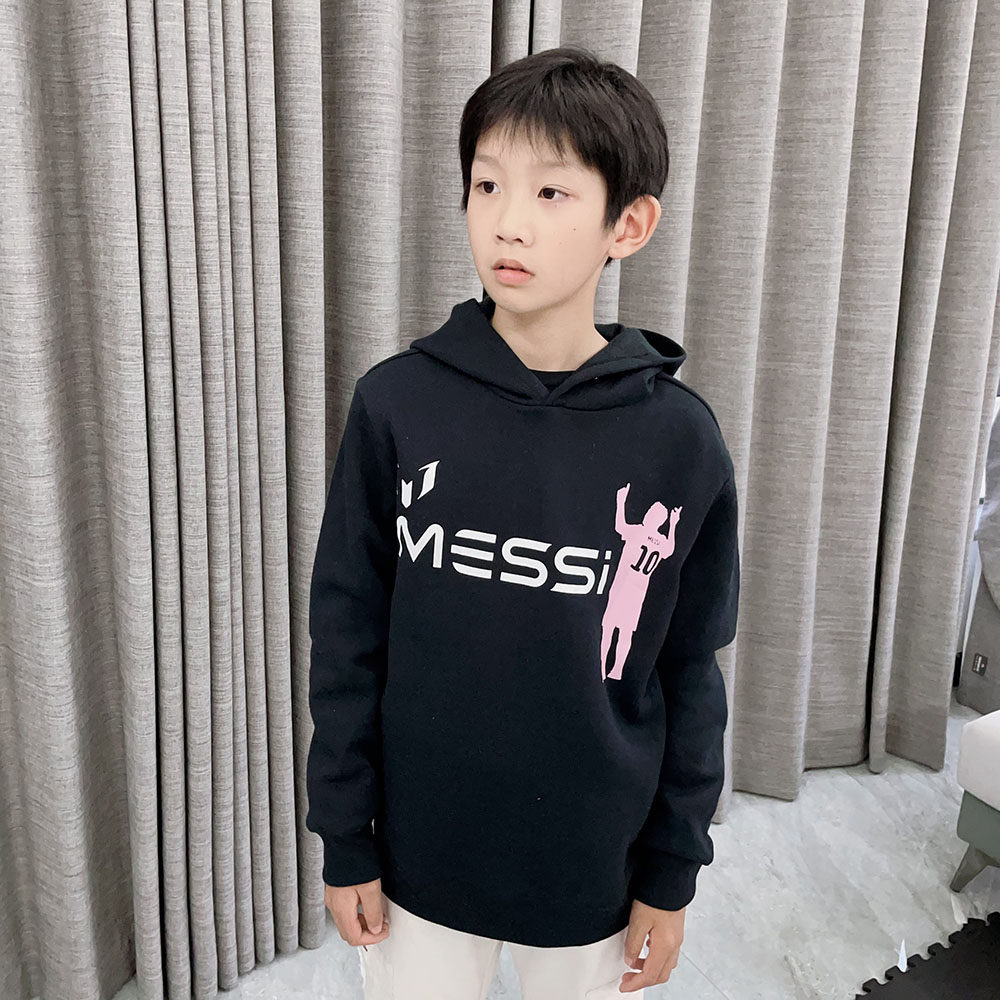 黑色卫衣男童薄绒儿童连帽卫衣