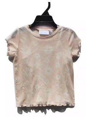 瑕疵外贸尾货plac*女童网纱上衣儿童夏装女孩两件套中童女孩夏装