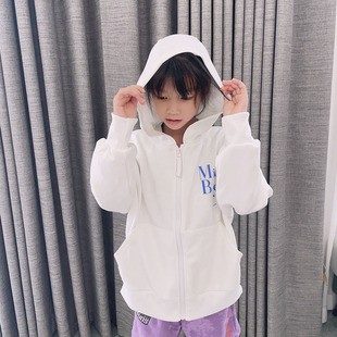 瑕疵primark牌兄妹装一大一小白色运动外套姐弟装女童拉链卫衣