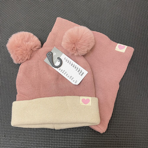 女童帽子围巾两件套少女帽子