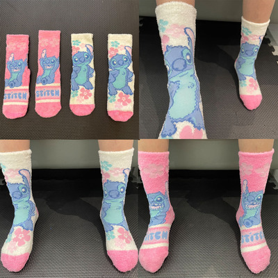 儿童地板袜防滑隔凉珊瑚绒袜子