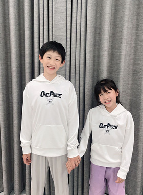 瑕疵primark海贼王衣服one piece毛圈上衣男童卫衣白色连帽卫衣
