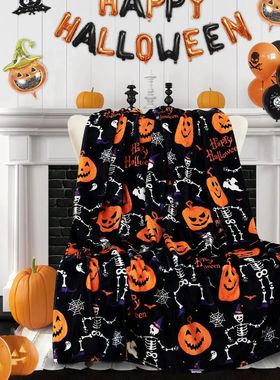 Halloween Throw Blanket for Couch Bed Halloween Fall Thanksg