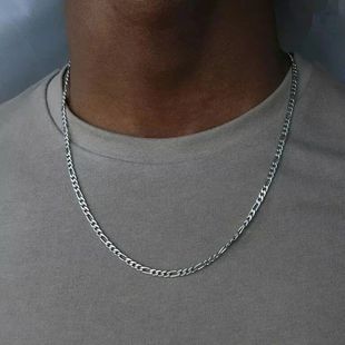 40-75cm 925 Silver 4mm Figaro Chain Necklace For Women Men L