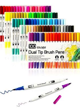 36/48/60/100 Watercolor Pen Dual-Tip Art Markers Pens Felt P
