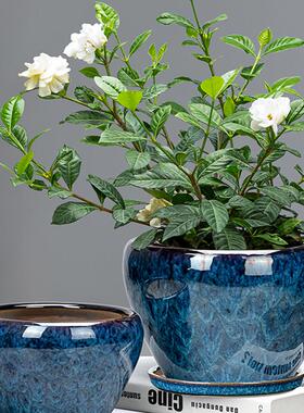 flowerpot ceramic simple large indoor plant pot with tray