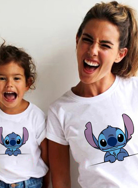 Family Matching Clothes Casual T Shirt Summer Lilo & Stitch
