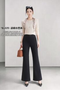 布衣天使2026秋冬新款B96109女式高腰显瘦喇叭裤女神时尚微喇裤