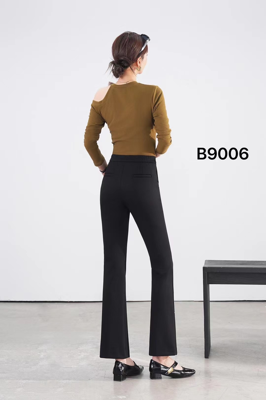 布衣天使时尚西装微喇鱼尾裤2025春季新款B9006高腰显瘦喇叭裤