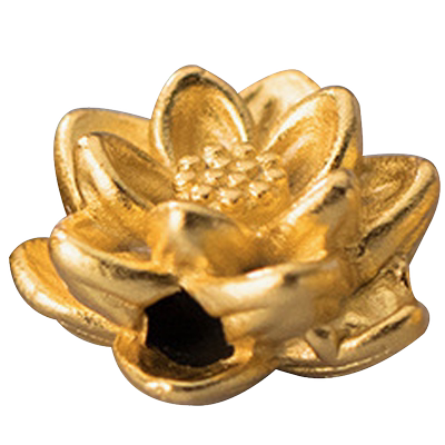 999足银莲花隔珠手串配珠3D硬银