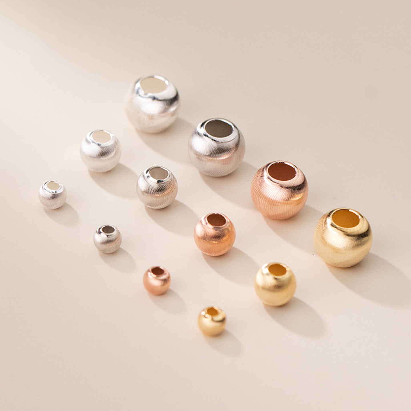 925银拉丝猫眼隔珠diy手链项链手串配珠子红绳编织材料饰品配件