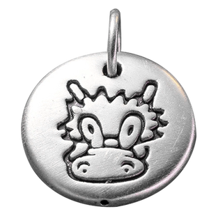 999足银3D硬银圆牌十二生肖吊坠手工diy手串项链挂件编绳材料配件