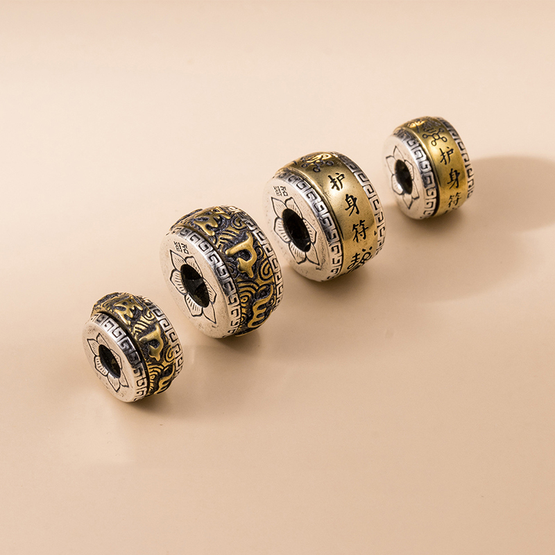 99足银六字真言隔珠可转动