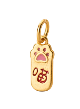 S925银电镀金色滴胶印字方牌吊坠